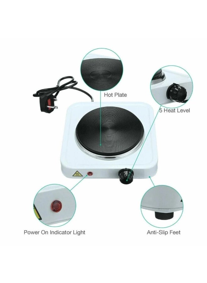 دينكس موقد تسخين كهربائي محمول بشعلة واحدة مناسب للتخيم مع إعدادات حرارة قابلة للتعديل، حماية من ارتفاع درجة الحرارة، تحكم في درجة الحرارة، وضوء مؤشر, أبيض - Image 5