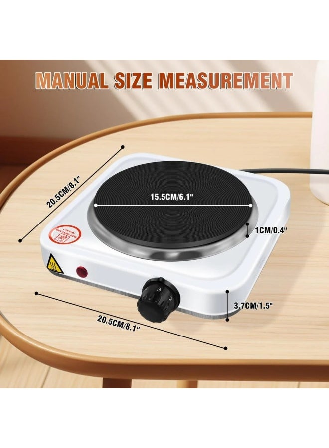 دينكس موقد تسخين كهربائي محمول بشعلة واحدة مناسب للتخيم مع إعدادات حرارة قابلة للتعديل، حماية من ارتفاع درجة الحرارة، تحكم في درجة الحرارة، وضوء مؤشر, أبيض - Image 2