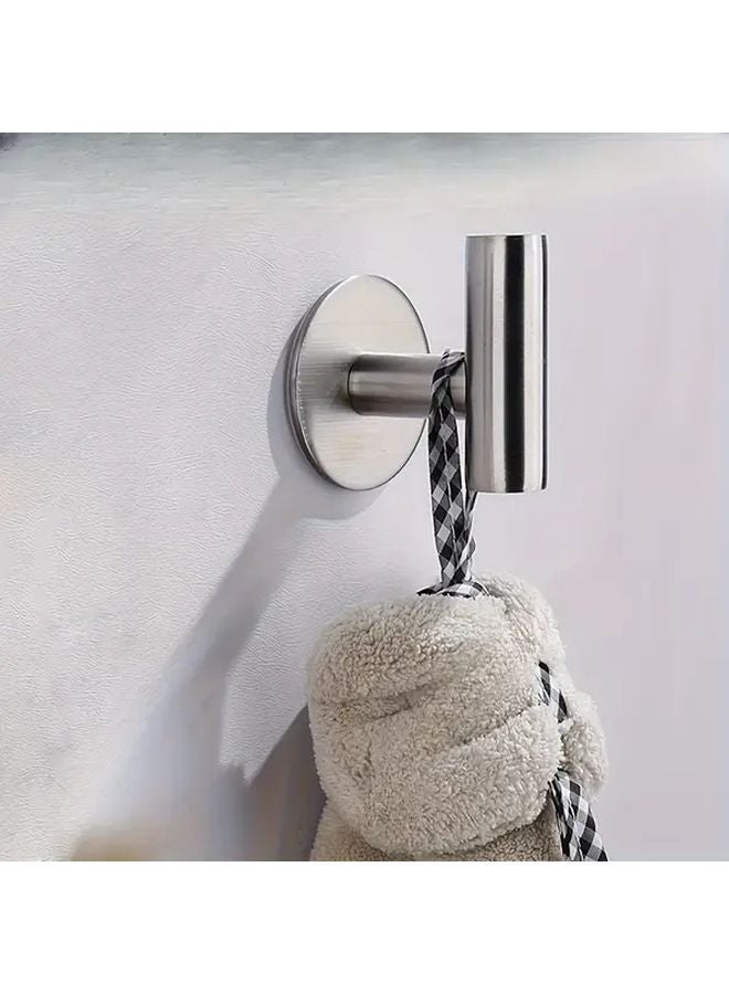 ملصقات الخطاف الجداري الفضي للمناشف والمعاطف ومفاتيح التخزين في الحمام والمطبخ - 3 ألوان - Image 1