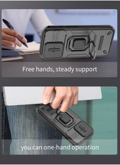 CaseNeo iPhone 16 Pro Max Case Cover with Slide Camera Cover & Ring Holder, Kickstand Shell Back Cover Scratch-Resistant Shock-Absorbing Protector Accessories Kickstand Stand Magnetic Car Ring Holder Protection  - Image 2