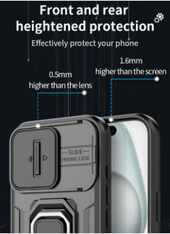 CaseNeo iPhone 16 Pro Max Case Cover with Slide Camera Cover & Ring Holder, Kickstand Shell Back Cover Scratch-Resistant Shock-Absorbing Protector Accessories Kickstand Stand Magnetic Car Ring Holder Protection  - Image 3