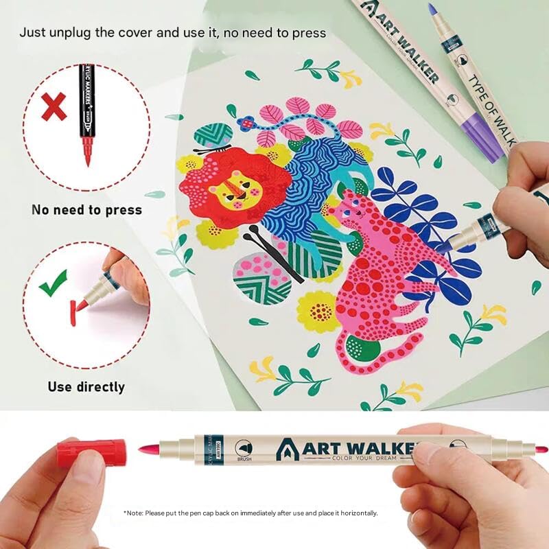ART WALKER قلم ماركر طلاء أكريليك، ألوان معدنية، قلم ماركر ذو طرف متوسط، مجموعة أقلام ماركر للصخور، السيراميك، الزجاج، الخشب، القماش، القماش، الأكواب (عبوة من 1) (ماركر أكريليك) - Image 4