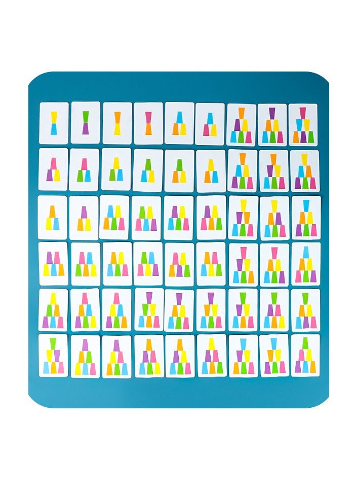 كوبات التراكم لعبة مع 54 تحديات بطاقات وجرس 12 كوبات بلاستيكية كوبات سريعة ألعاب للأطفال العائلة الكلاسيكية لعبة سرعة كوبات التراكم فكرة للفتيان والبنات - Image 3