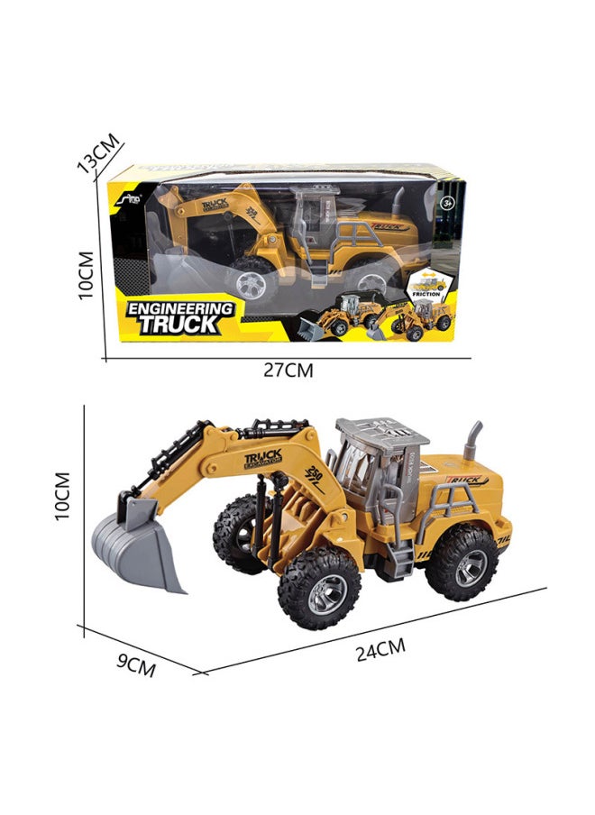 Generic Children's Remote Control Four-wheel Drive Excavator Engineering Toys Bulldozer Road Roller Wood Chipping Electric Car Toys-Color:LA002A-1 Inertia Excavator Non-remote Control Vehicle-Proportion:Package 1: No Electricity Is Included As Standard At The Factory  - Image 1