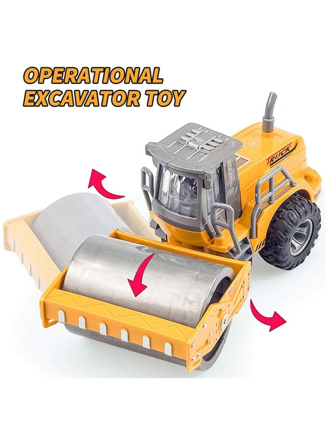 Generic Children's Remote Control Four-wheel Drive Excavator Engineering Toys Bulldozer Road Roller Wood Chipping Electric Car Toys-Color:LA002A-1 Inertia Excavator Non-remote Control Vehicle-Proportion:Package 1: No Electricity Is Included As Standard At The Factory  - Image 3