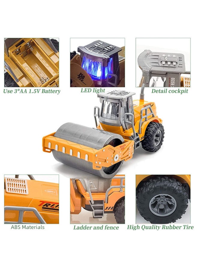 Generic Children's Remote Control Four-wheel Drive Excavator Engineering Toys Bulldozer Road Roller Wood Chipping Electric Car Toys-Color:LA002A-1 Inertia Excavator Non-remote Control Vehicle-Proportion:Package 1: No Electricity Is Included As Standard At The Factory  - Image 5