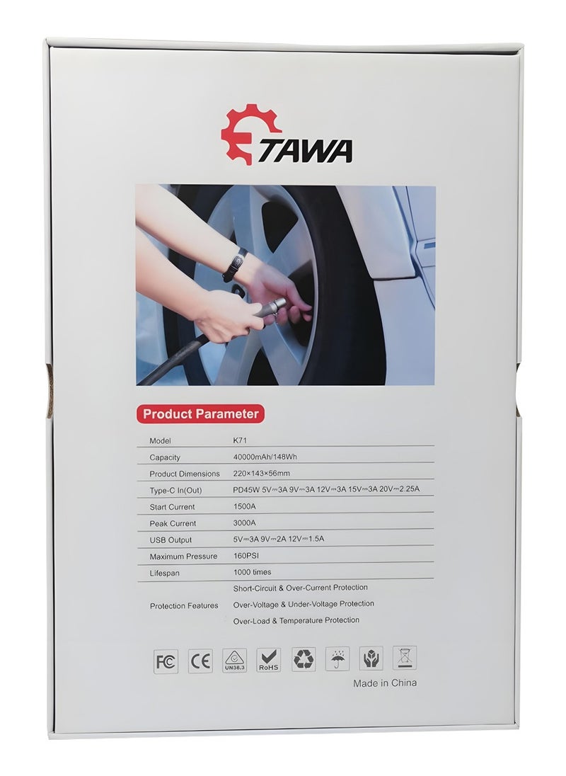 TAWA - TAWA K71 3000A Jump Starter with Air Compressor - Image 1