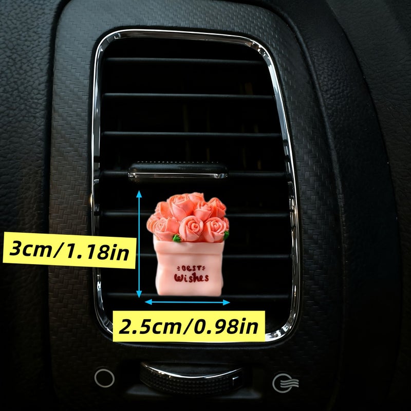 Sunflower Car Air Vent Plant Pots Durable Resin Decoration No Drilling - Image 3