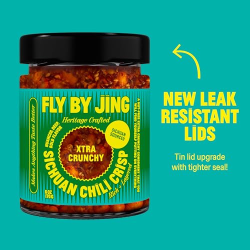FLYBYJING Xtra Crunchy Sichuan Chili Crisp: Spicy, Tingly, Savory, Vegan, Nut-Free, Sugar Free Premium Chili Crunch - Good on Noodles, Proteins, Veggies and Everything, 6oz (Pack of 1) - Image 5