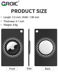 GROIC Black Airtag Wallet Holder, Ultra Thin Airtag Wallet Card Case Cover, Light Airtag Wallet Holder for Apple AirTag, Airtag Card Holder for Wallete, Gift, Air Tag Case Accessories  - Image 2