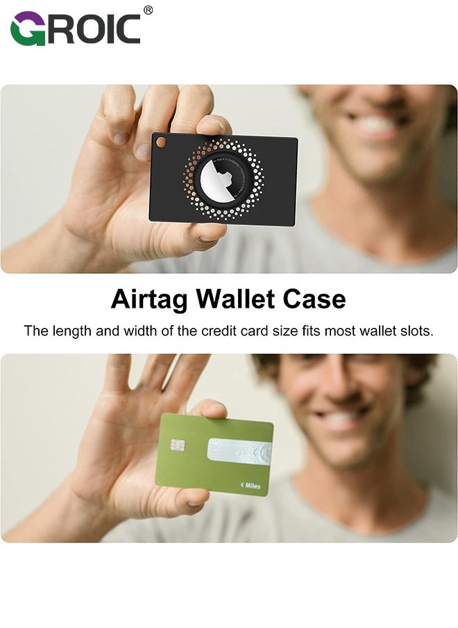 GROIC - Black Airtag Wallet Holder, Ultra Thin Airtag Wallet Card Case Cover, Light Airtag Wallet Holder for Apple AirTag, Airtag Card Holder for Wallete, Gift, Air Tag Case Accessories - Image 1