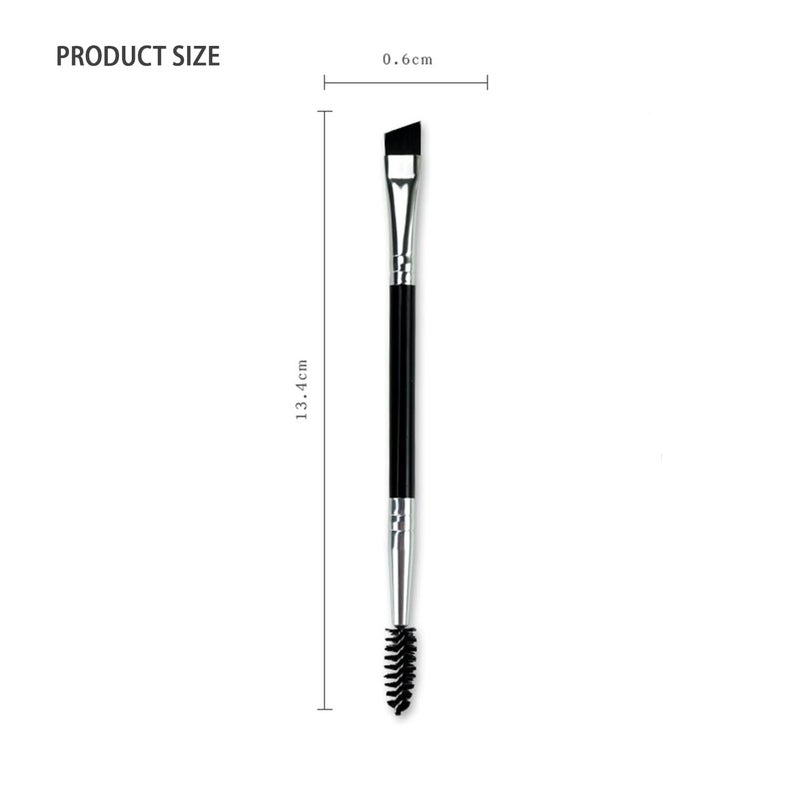 Prosopyare EyebrowBrush, Professional Double-Ended Angled Eye Brow Brush and Spoolie Brush, Black - Image 2