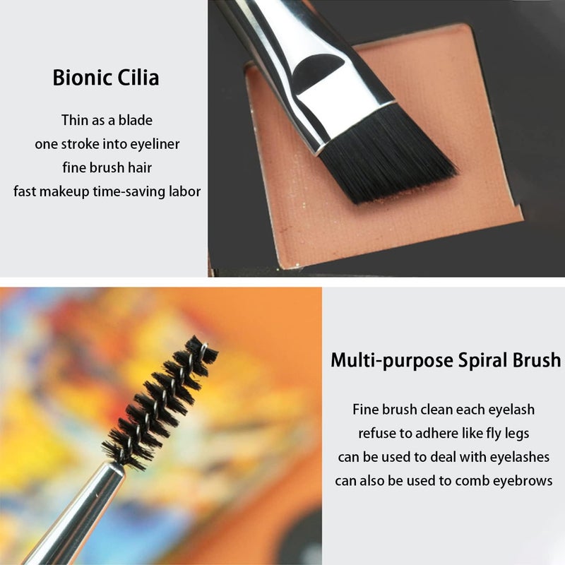 Prosopyare EyebrowBrush, Professional Double-Ended Angled Eye Brow Brush and Spoolie Brush, Black - Image 3