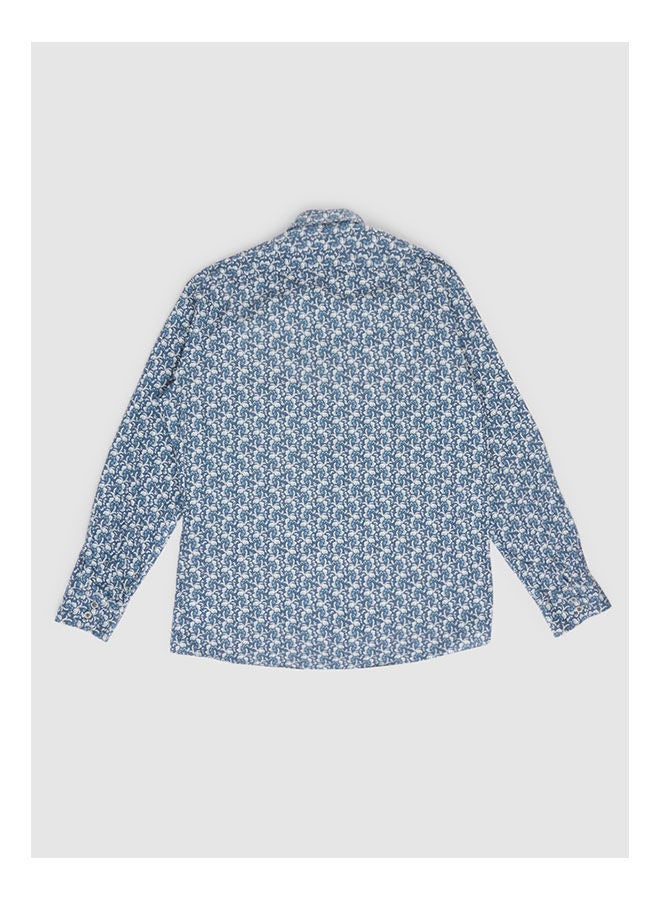 Olymp Collared Neck Long Sleeve Floral Shirt  - Image 2
