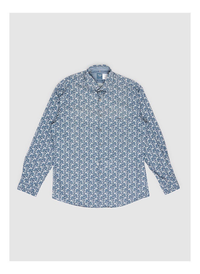 Olymp Collared Neck Long Sleeve Floral Shirt  - Image 1
