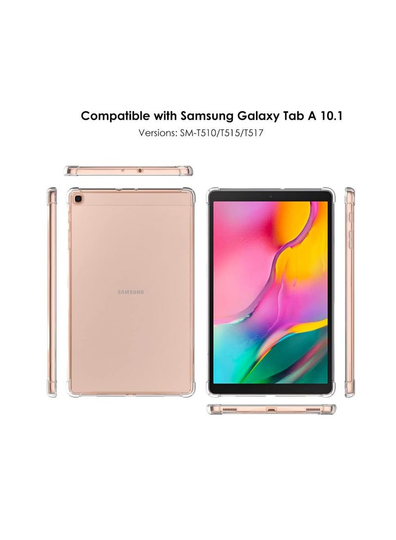Case for Samsung Galaxy Tab A 10.1 (SM-T510/T515/T517), Slim Light Soft TPU Side Corner Protective Cover Case, Clear - Image 2