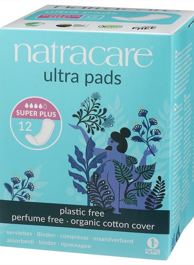 Natracare Slim Fitting Ultra Pads with Wings, Super Plus, Made with Certified Organic Cotton, Ecologically Certified Cellulose Pulp and Plant Starch (1 Pack, 12 Pads Total) - Image 5