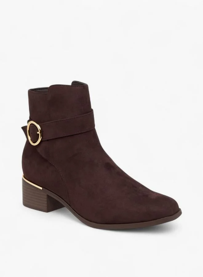 Solid Ankle Boots with Zip Closure