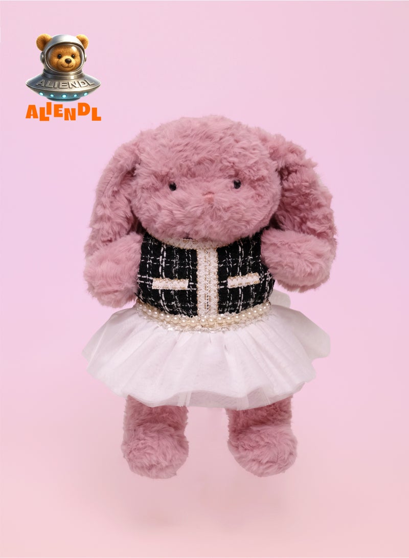 ALIENDL Snuggle Bunny –Plush Bunny Stuffed Animal Toy for Baby Kids, Soft Cute Bunny Dress Doll Gift Set with Removable Clothes & Pouch, Lovely Gift for Kids, Girls, Friends & Couples - Image 2