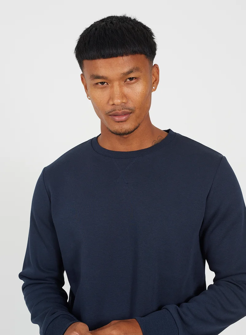 BRAVE SOUL Ribbed Crew Neck Sweatshirt