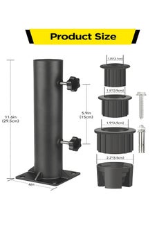 General Heavy Duty Umbrella Bracket Metal Umbrella Mount Patio Umbrella Stand Base Replacement Kit for Deck Terrace  - Image 2