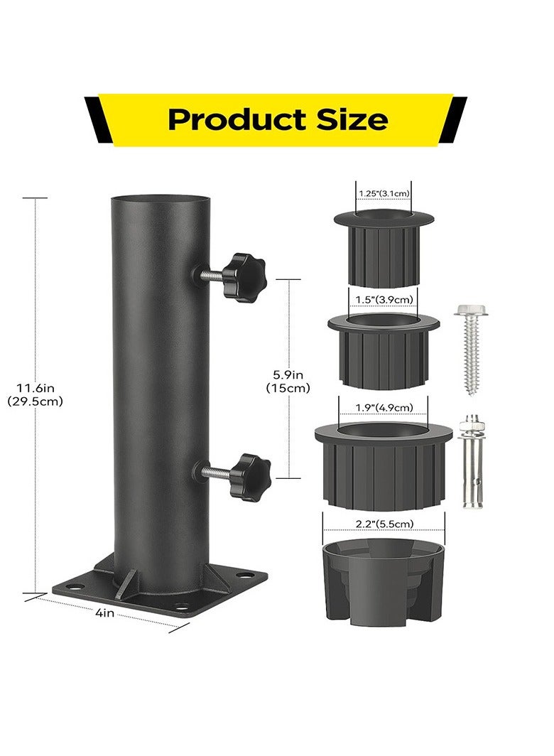 General Heavy Duty Umbrella Bracket Metal Umbrella Mount Patio Umbrella Stand Base Replacement Kit for Deck Terrace  - Image 2
