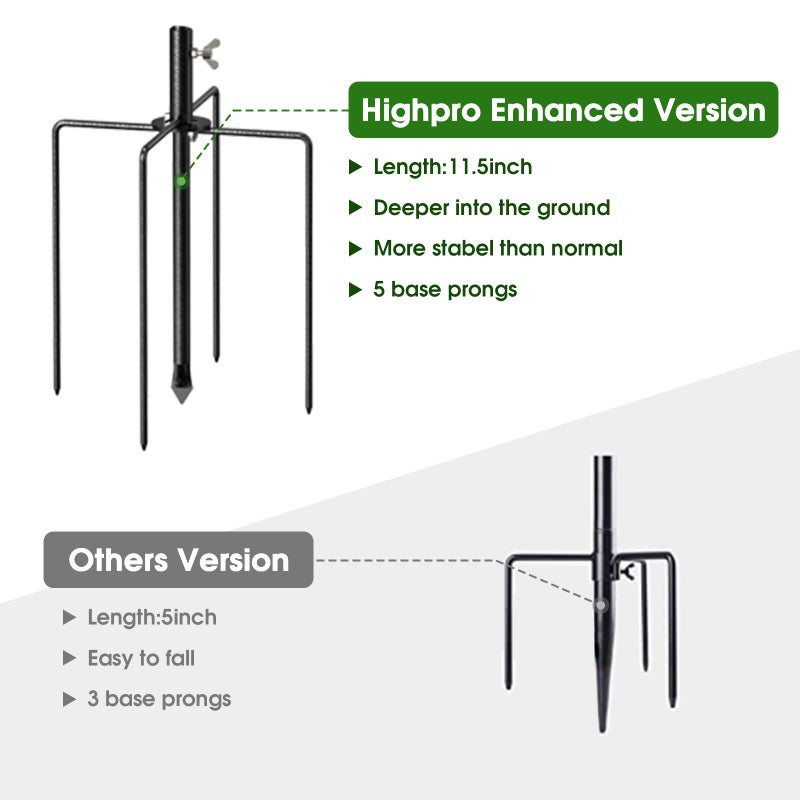 Highpro Bird Feeder Pole Wild Bird Feeder Hanging Kit Planter, 83 Inch Bird Feeding Station Kit with 5 Prongs Base Hummingbird Feeder Stand Hook for Outside - Image 5