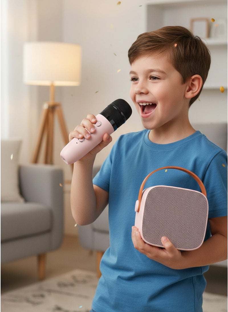 مكبر صوت كاريوكي بلوتوث K1 مع ميكروفون — نظام ستيريو لاسلكي — بطارية مدمجة قابلة لإعادة الشحن — مناسب للغناء المباشر — وردي - Image 5