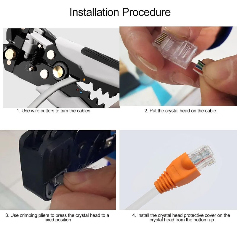 YIOVVOM كوبابا – غطاء مرن من البلاستيك لموصلات كابلات إيثرنت RJ45، يوفر حماية ضد الإجهاد ويناسب كابلات من أنواع CAT5، CAT5E، CAT6، وCAT6E، بعدد 100 قطعة، باللون الأزرق. - Image 3