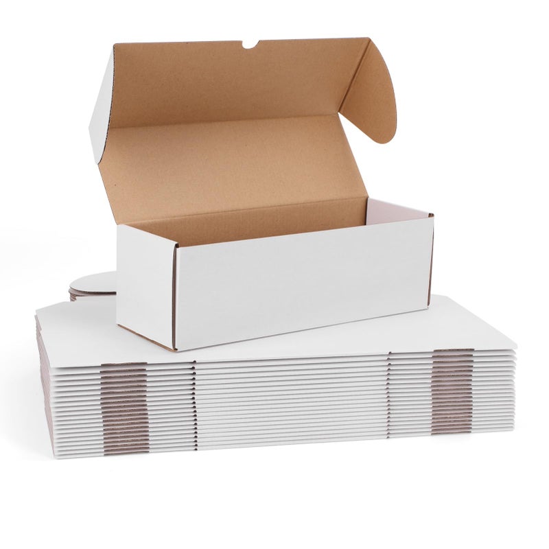 WIFTREY 25 Pack 12x6x4 White Small Shipping Boxes, 12 x 6 x 4 Corrugated Cardboard Mailer Box for Packaging Small Business - Image 1