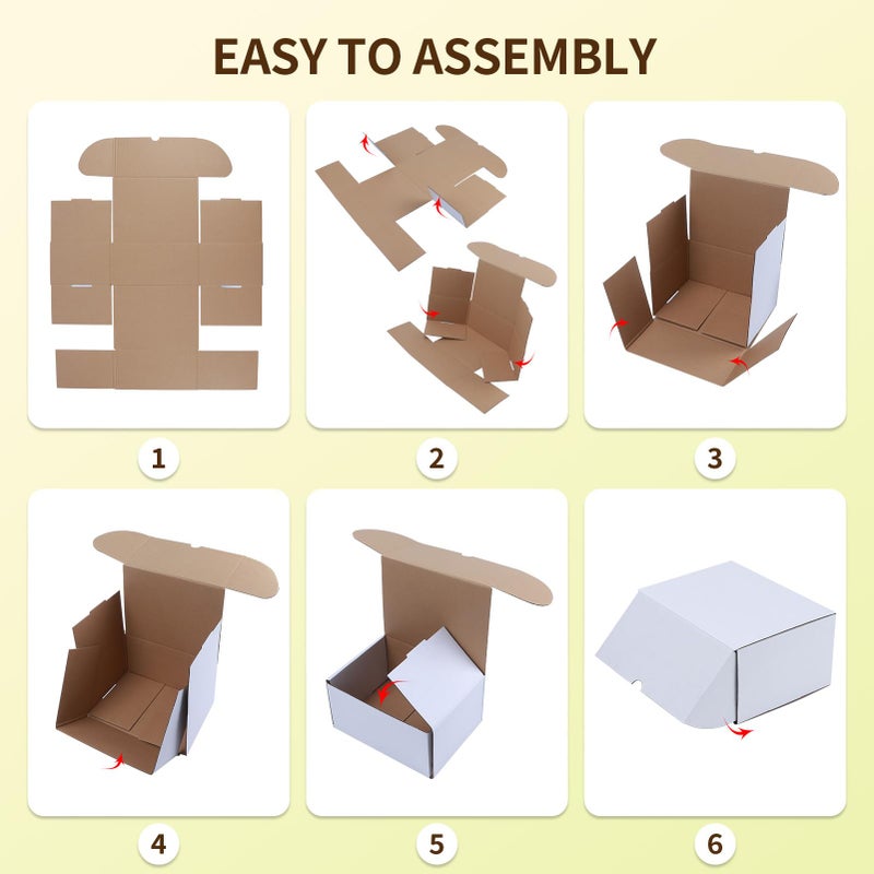 WIFTREY 25 Pack 12x6x4 White Small Shipping Boxes, 12 x 6 x 4 Corrugated Cardboard Mailer Box for Packaging Small Business - Image 5