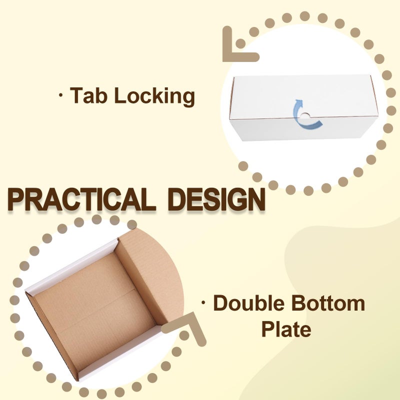 WIFTREY 25 Pack 12x6x4 White Small Shipping Boxes, 12 x 6 x 4 Corrugated Cardboard Mailer Box for Packaging Small Business - Image 4
