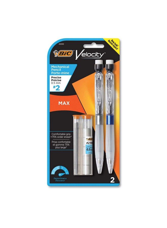 Bic Velocity Max Pencil 0.5 Mm Hb (2) Black Lead Gray Barrel 2/Pack - Image 2