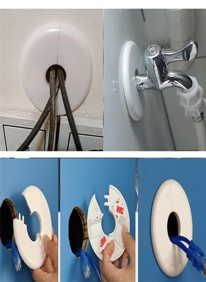 shenghang 2 pcs Wall Split Flange Self-Adhesive tape Round Escutcheon Various pipes Plate Cover for Water Pipe Faucet Decoration Accessories (44mm/1.73in) - Image 3