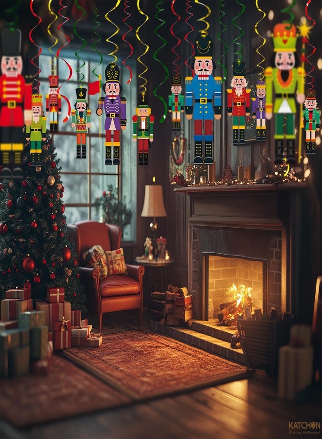 كاتشون، دوامات كسارة البندق لعيد الميلاد - عبوة من 30 قطعة، لا تحتاج إلى تركيب | زينة كسارة البندق لعيد الميلاد للاستخدام الداخلي | دوامات فويل معلقة | زينة معلقة للاستخدام الخارجي | زينة عيد الميلاد، زينة الحفلات - Image 5