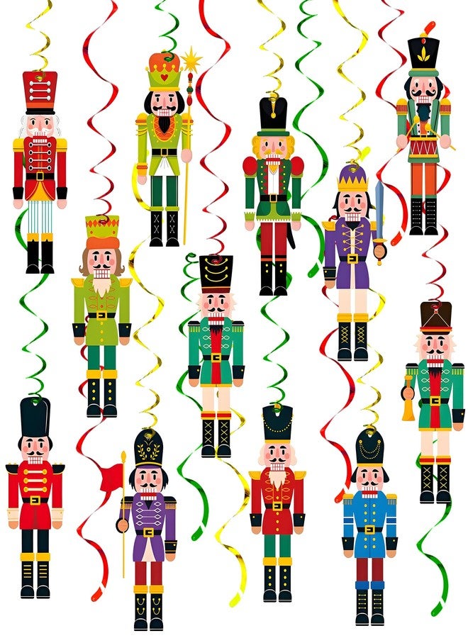 كاتشون، دوامات كسارة البندق لعيد الميلاد - عبوة من 30 قطعة، لا تحتاج إلى تركيب | زينة كسارة البندق لعيد الميلاد للاستخدام الداخلي | دوامات فويل معلقة | زينة معلقة للاستخدام الخارجي | زينة عيد الميلاد، زينة الحفلات - Image 1