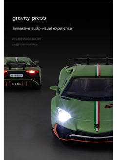 لامبورغيني 1:32 نموذج سيارات لمبرغيني LP780 SVJ مصنوعة من المعدن - سيارات لعبة للأطفال مع صوت وضوء - هدايا تذكارية للأطفال  - Image 5