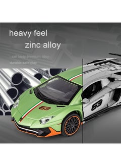 لامبورغيني 1:32 نموذج سيارات لمبرغيني LP780 SVJ مصنوعة من المعدن - سيارات لعبة للأطفال مع صوت وضوء - هدايا تذكارية للأطفال  - Image 3