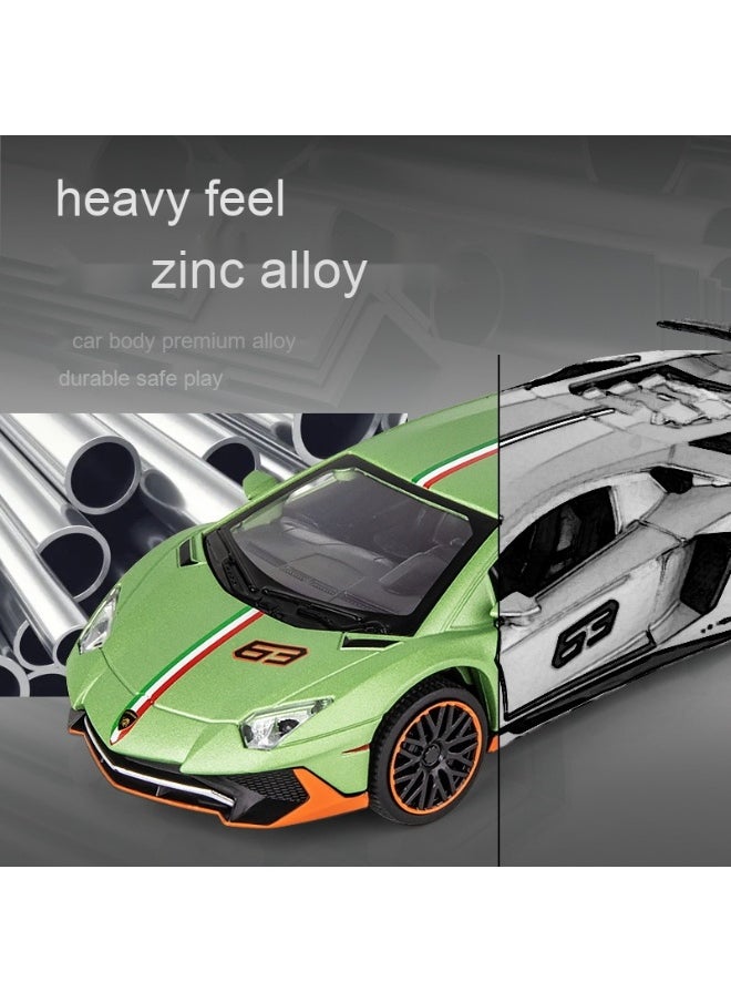 LAMBORGHINI 1:32 Lamborghinis LP780 SVJ Diecasts Toy Vehicles Car Model Alloy Boys Toy Car Simulation Sound Light Collectibles Kids Toy Gift  - Image 3