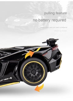لامبورغيني 1:32 نموذج سيارات لمبرغيني LP780 SVJ مصنوعة من المعدن - سيارات لعبة للأطفال مع صوت وضوء - هدايا تذكارية للأطفال  - Image 4