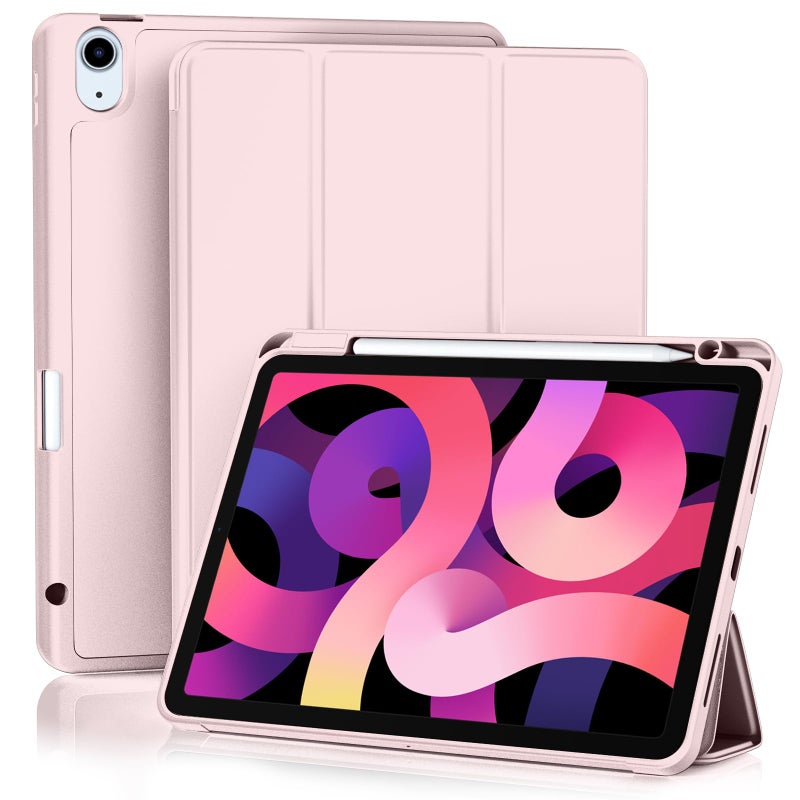 Akkerds Compatible with iPad Air 11 Inch Case 8th/7th/6th Generation (M4/M3/M2) 2026/2025/2024, for iPad Air 5th/4th Generation Case 10.9 Inch 2022/2020 with Pencil Holder[Auto Sleep/Wake], Pink - Image 1