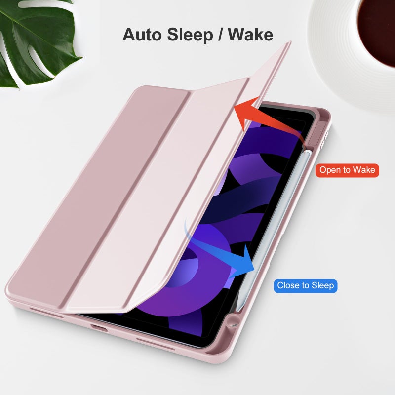 Akkerds Compatible with iPad Air 11 Inch Case 8th/7th/6th Generation (M4/M3/M2) 2026/2025/2024, for iPad Air 5th/4th Generation Case 10.9 Inch 2022/2020 with Pencil Holder[Auto Sleep/Wake], Pink - Image 5