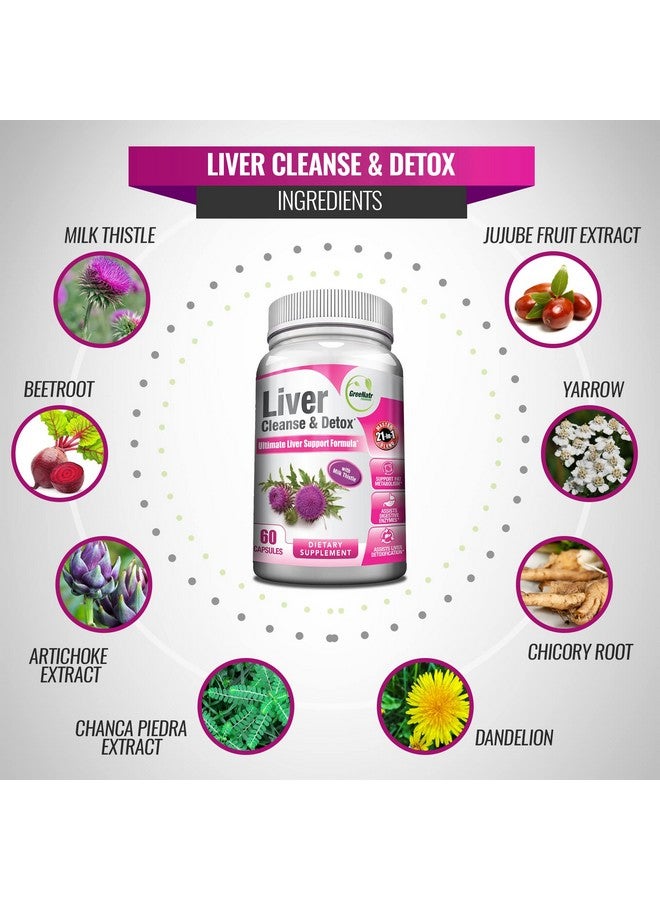GreeNatr Liver Cleanse Detox & Repair Formula - Milk Thistle, Berberine, Ginger, Beet Root, Dandelion Root, Artichoke Extract, and Chanca Piedra for Optimal Liver Health Support (1 Bottle) - Image 3