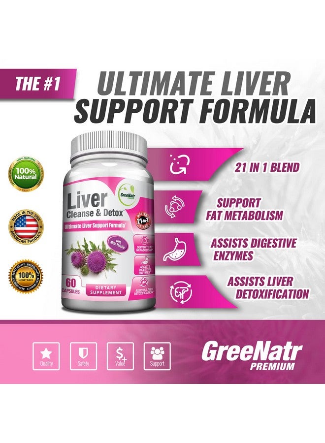 GreeNatr Liver Cleanse Detox & Repair Formula - Milk Thistle, Berberine, Ginger, Beet Root, Dandelion Root, Artichoke Extract, and Chanca Piedra for Optimal Liver Health Support (1 Bottle) - Image 2