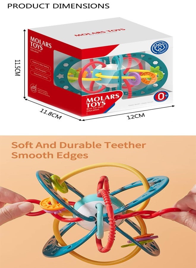 Mummy Please Baby Teething Rattle Toy, BPA Free, Silicone Loops with Rattling Sound, Multicoloured (Molar Toy) - Image 5