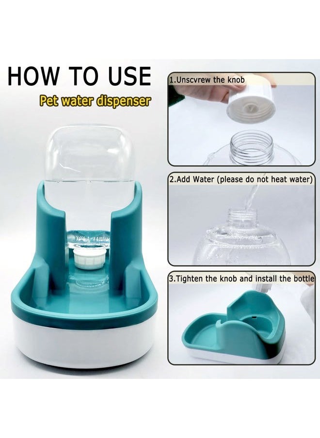 Kathson - Automatic Dog Cat Feeder and Water Dispenser Set 1 Gallon Gravity Food Feeder and Waterer Big Capacity Pets Feeder for Small Medium Pets（Blue） - Image 1