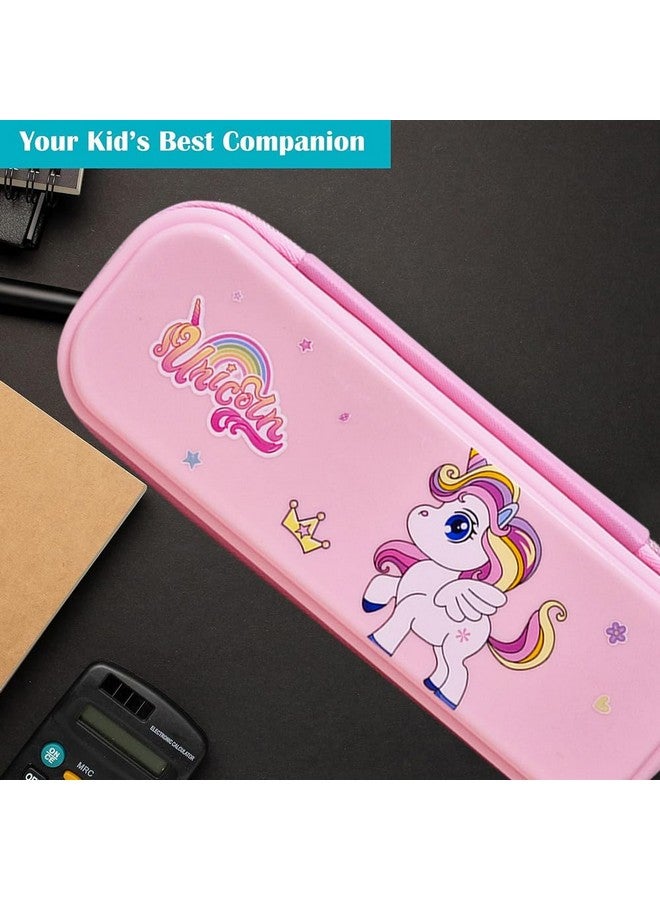 PARTEET Unicorn Printed Pouch with Pen & Pencil Holder and Zipper Closer,Waterproof Soft Travel Pouch for Kids (Color Will be Sent as per Availability) - Image 5