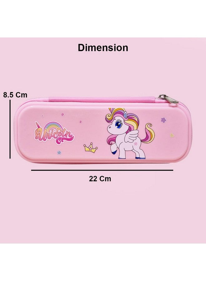 PARTEET Unicorn Printed Pouch with Pen & Pencil Holder and Zipper Closer,Waterproof Soft Travel Pouch for Kids (Color Will be Sent as per Availability) - Image 2
