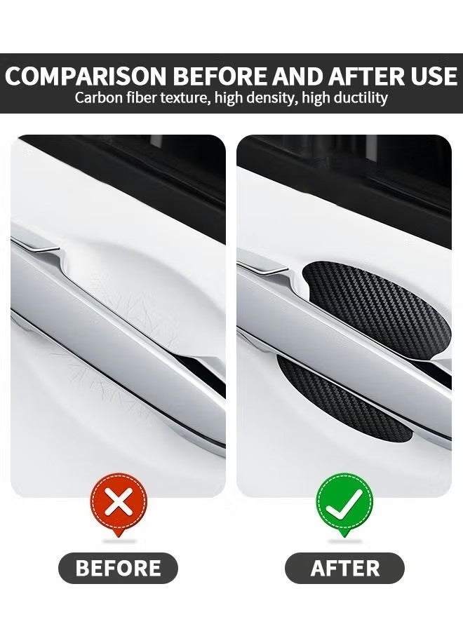 Uliova 5PCS Car Door Handle Protector Carbon Fiber Anti Scratch Sticker Door Cup Protection Film Universal Auto Paint Guard Accessories - Image 2