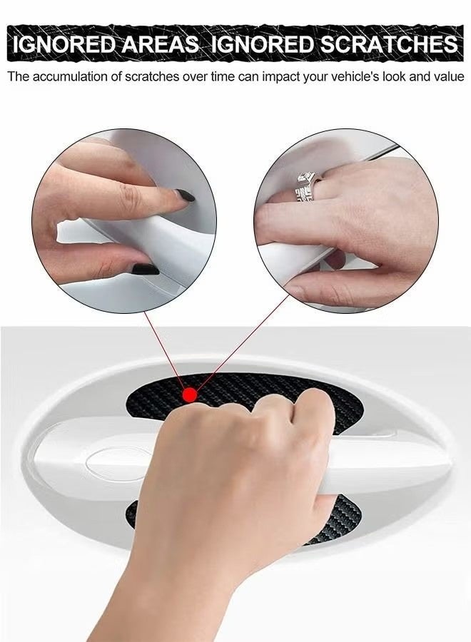 Uliova 5PCS Car Door Handle Protector Carbon Fiber Anti Scratch Sticker Door Cup Protection Film Universal Auto Paint Guard Accessories - Image 4